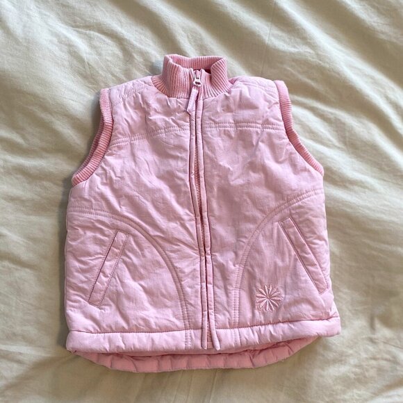 Woodland Girls Pink Camping Outdoor Puffer Vest Size 4 - Picture 1 of 9